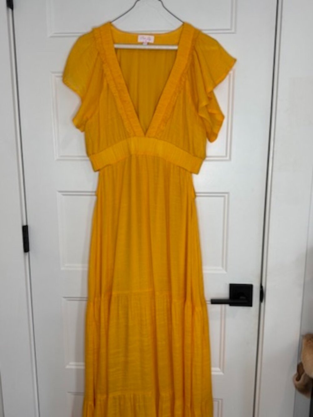 Pink Lily Tiered Yellow Maxi Dress with Side Cutouts - Flowy Vacation Dress